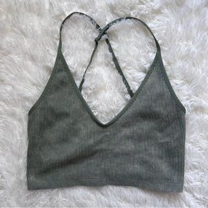 Aerie Green Open Back Bralette